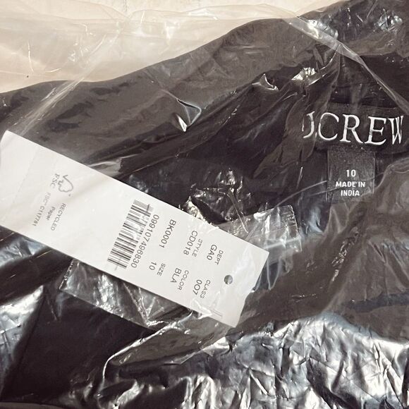 J.Crew Sheer lace-trim button-up shirt blouse in Black Size 10 NWT - Picture 9 of 12